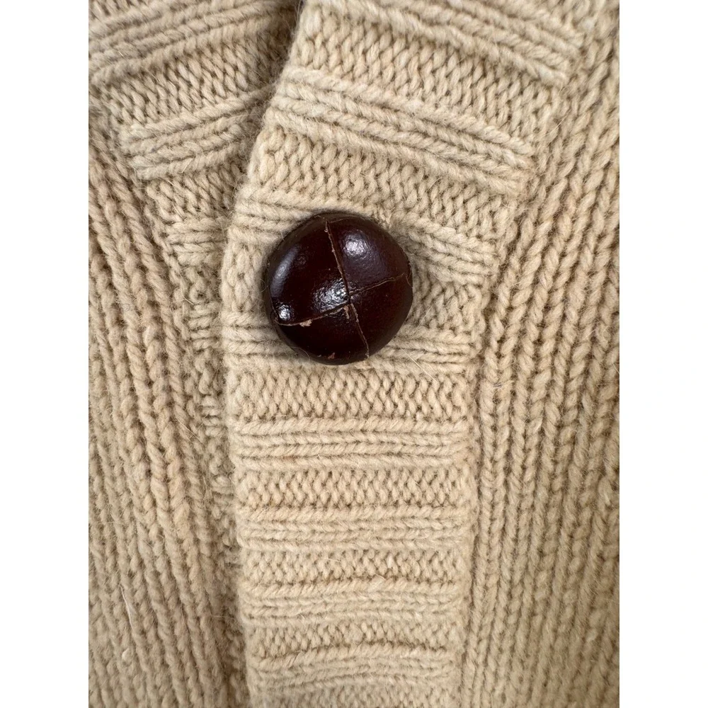 VTG Damon Cardigan sz M Wool Angora Blend Cable Knit Made in Italy preppy